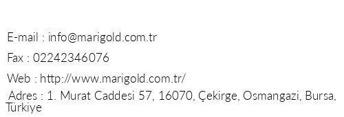 Marigold Thermal & Spa Hotel telefon numaralar, faks, e-mail, posta adresi ve iletiim bilgileri